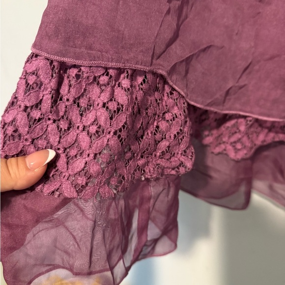 NWT John Mark Womens Size L Purple Tank Top Blouse  with Lining Lace - Picture 4 of 7